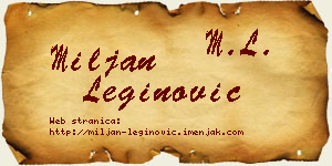 Miljan Leginović vizit kartica
